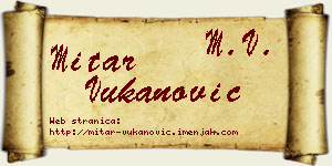 Mitar Vukanović vizit kartica